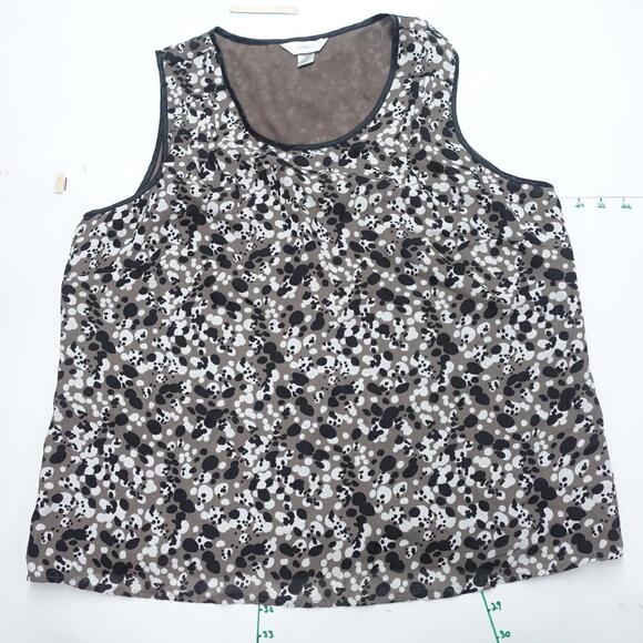 Christopher & Banks Tank Top Womens 1X Plus Gray White Animal Print Round Neck - Picture 1 of 6